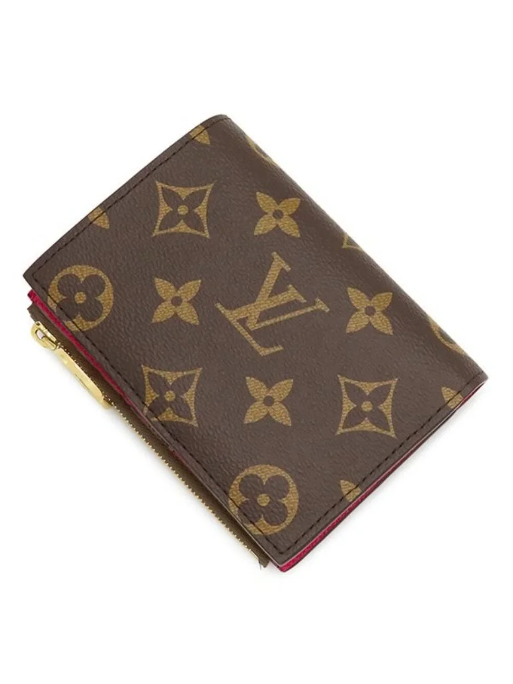 Louis Vuitton Bifold Wallet LV TM Portefeuille Lisa Monogram Canvas Cherry Gold